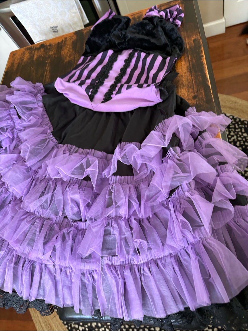 Purple & Black Striped Halloween Costume 3 piece